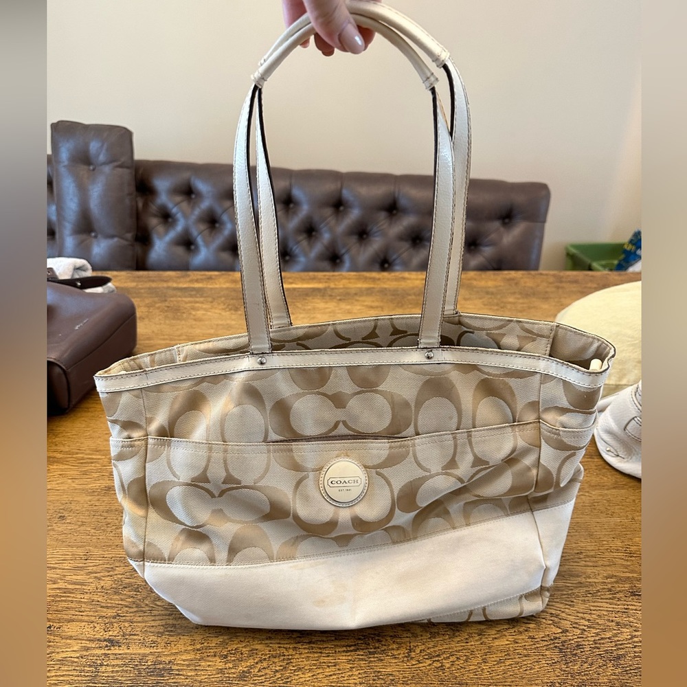 Coach F17443 Signature Multifunction Tote Diaper Bag